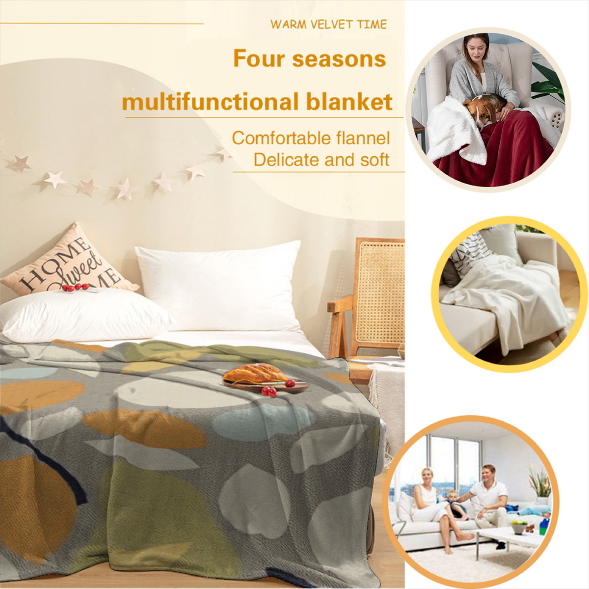 Cosmic Breeze Inspired Flannel Sofa Throw ¨C Pastel Multicolor Palette