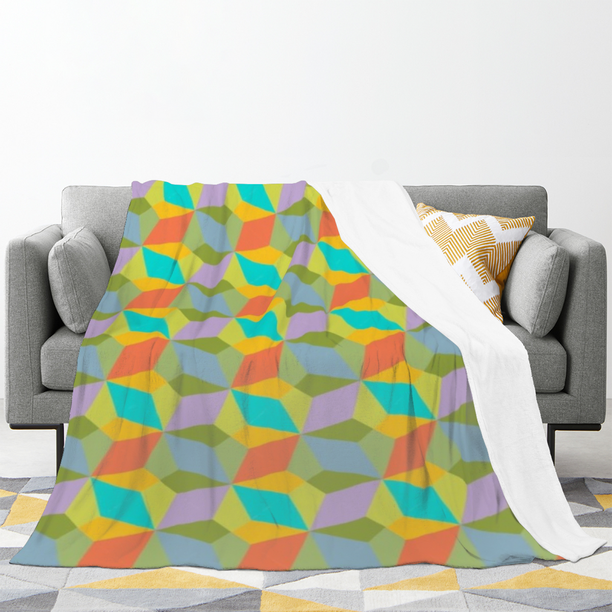 Solstice Drift Earthy Multicolor Decorative All-Season Flannel Blanket