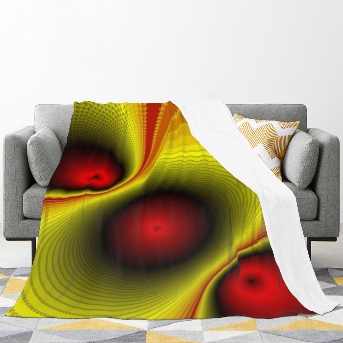 Saffron Petal Soft Neutral Art Cozy Flannel Bed Blanket