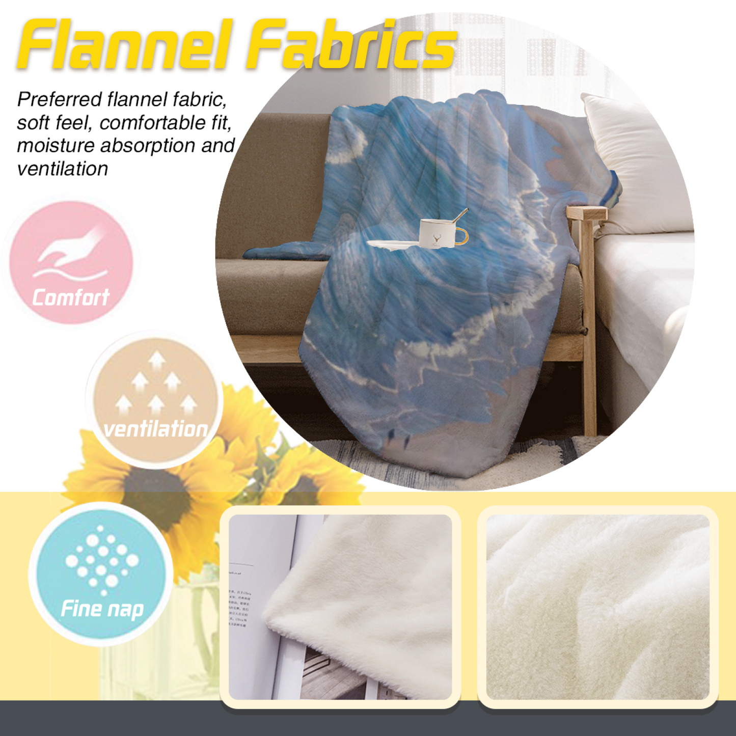 Modern Artistic Throw Blanket ¨C Colorful Printed Cozy Home Decor Blanket
