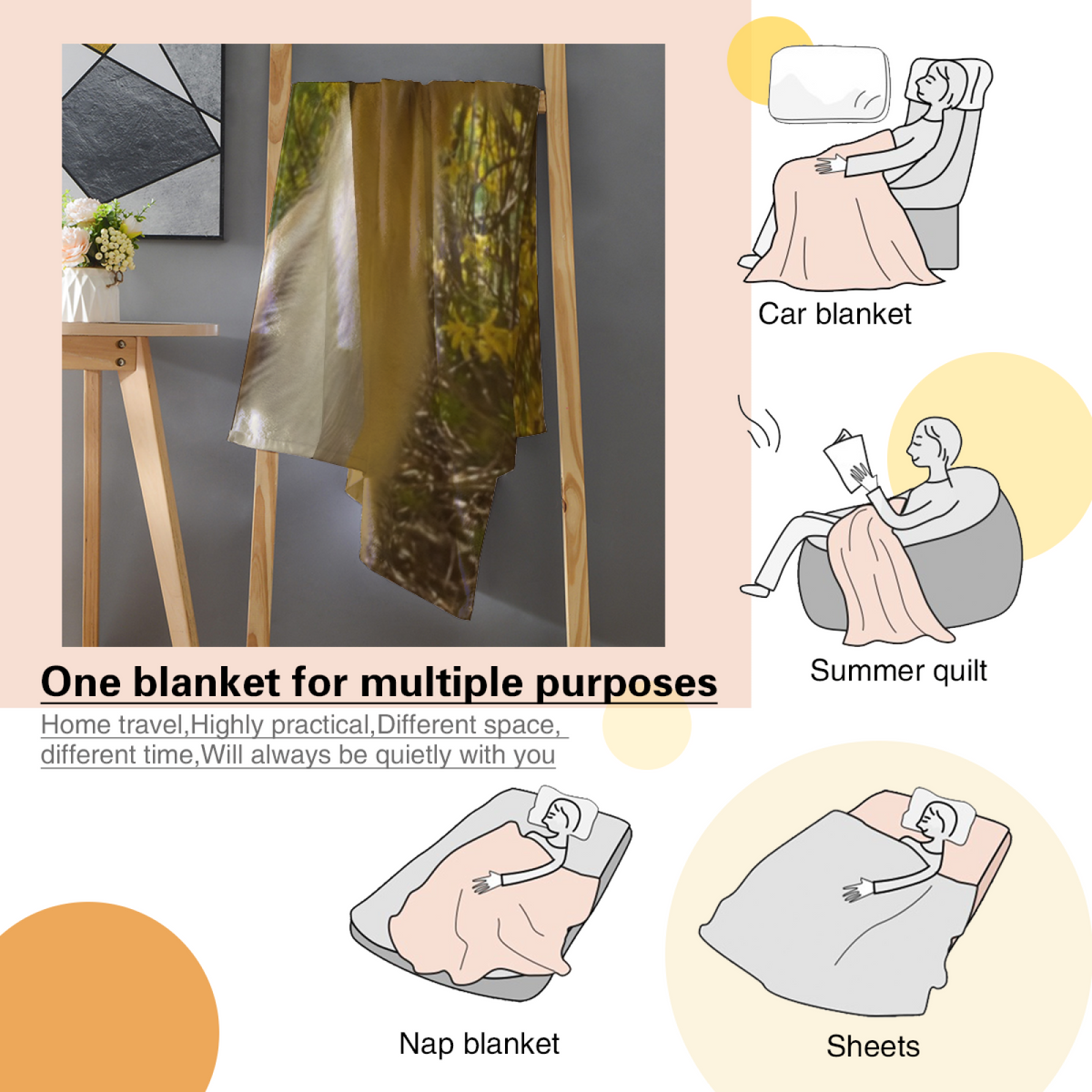 Artistic Soft Neutral Amber Serenade All-Season Flannel Blanket