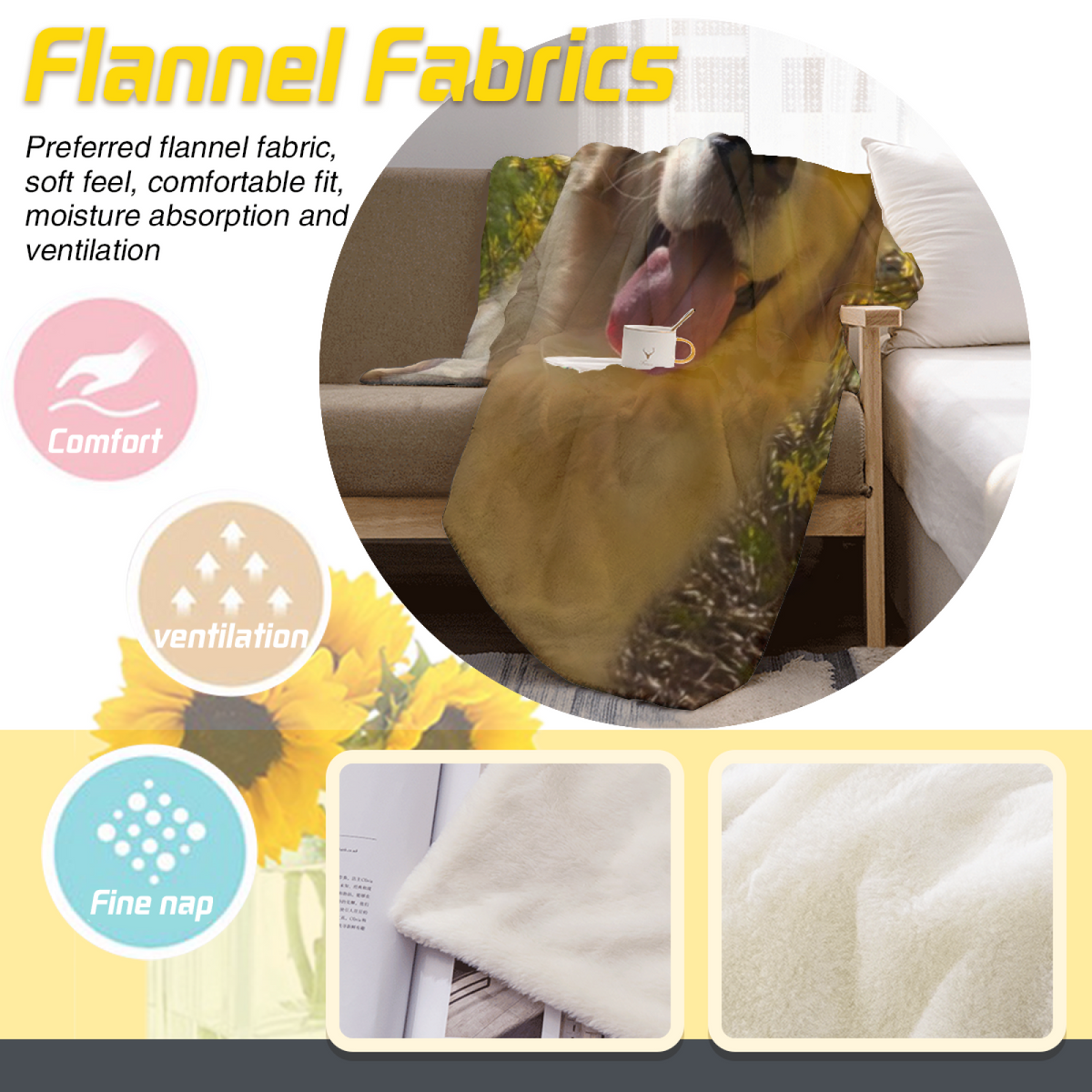 Artistic Soft Neutral Amber Serenade All-Season Flannel Blanket