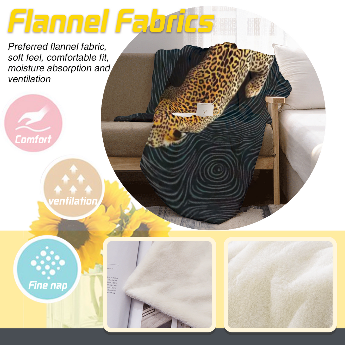 Mossy Tapestry Inspired Cozy Flannel Bed Blanket ¨C Earthy Neutral Palette