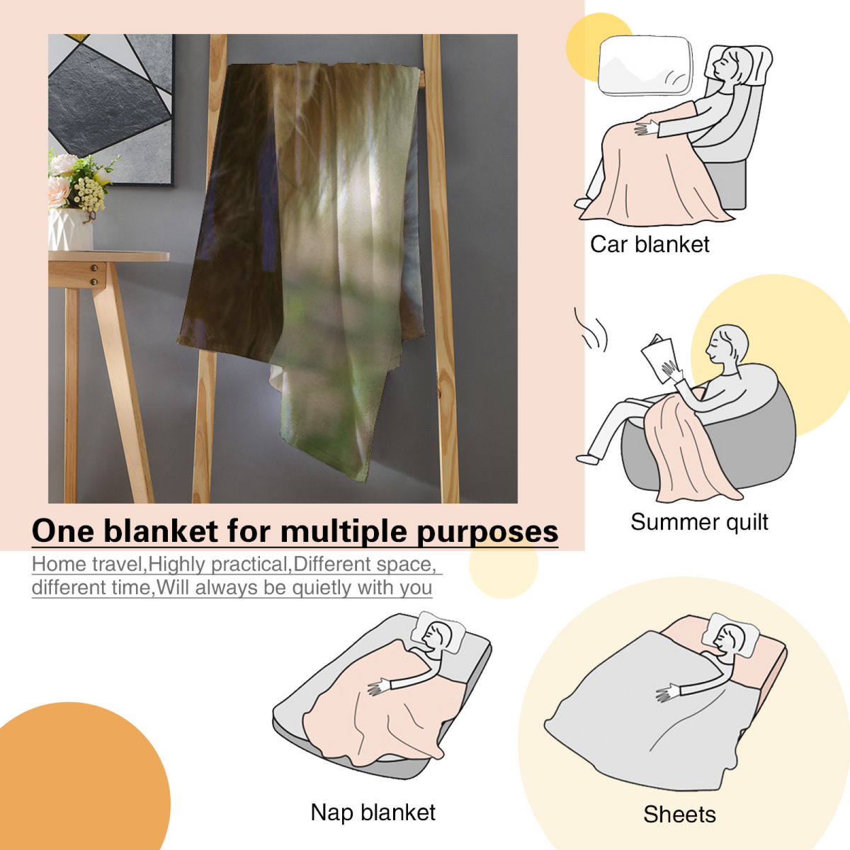 Silver Whimsy Soft Neutral Art Flannel Throw Blanket