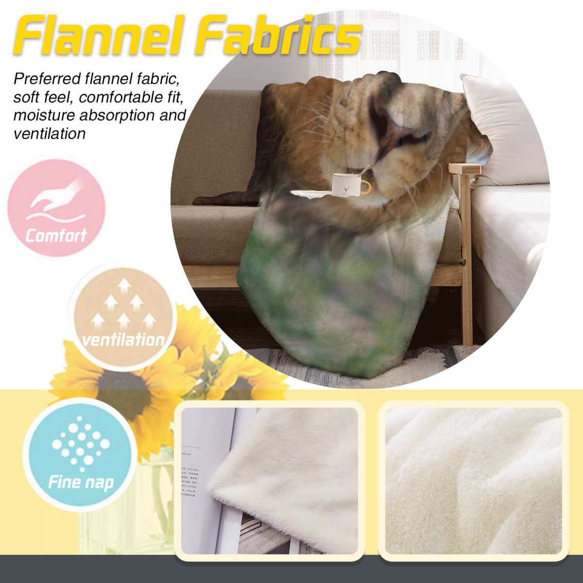 Silver Whimsy Soft Neutral Art Flannel Throw Blanket