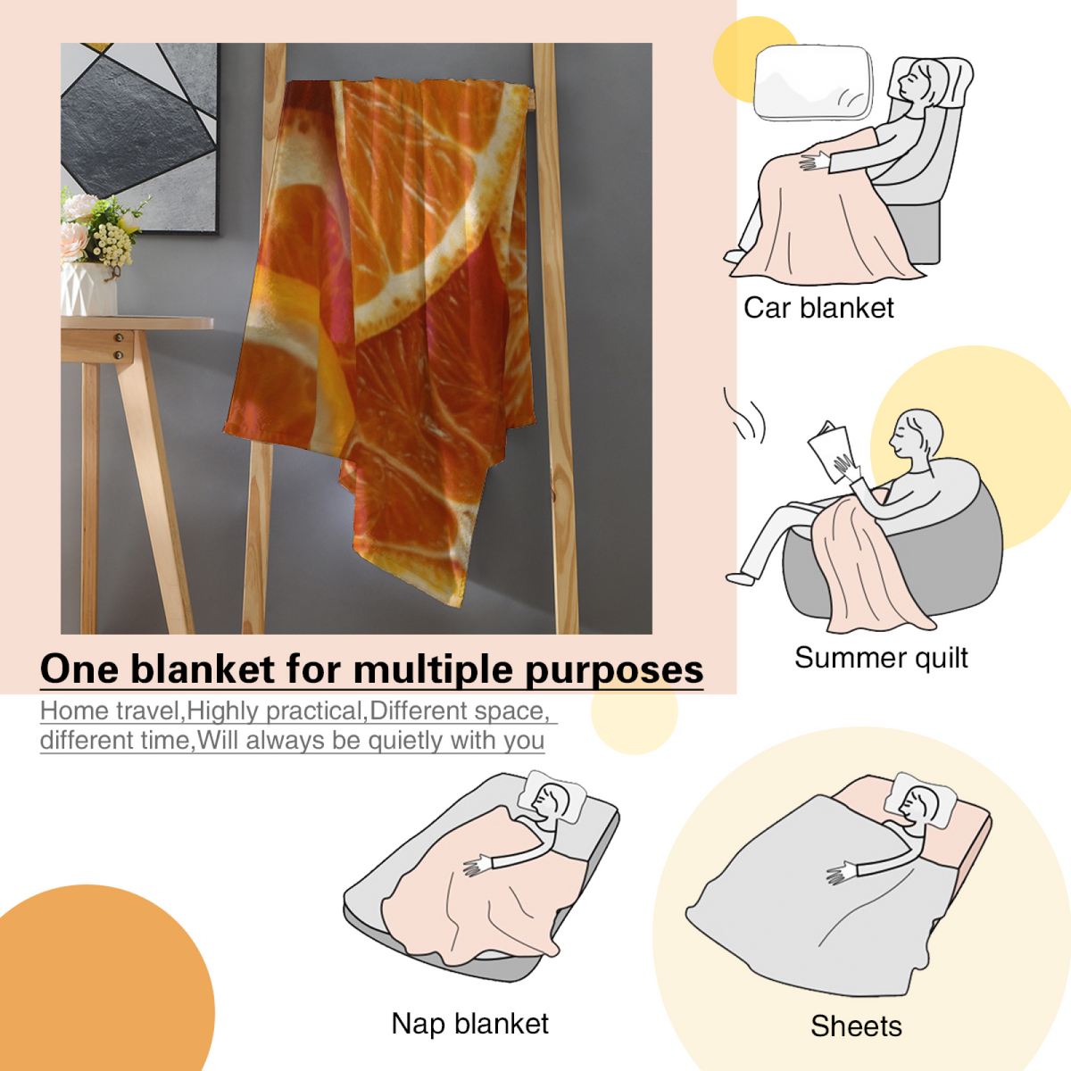 Warm Terracotta Orchard Thicket Lightweight Flannel Throw ¨C Contemporary Pattern
