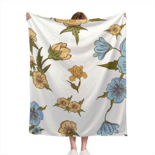 Gilded Solstice Inspired Cozy Flannel Bed Blanket ¨C Creamy Ivory Palette