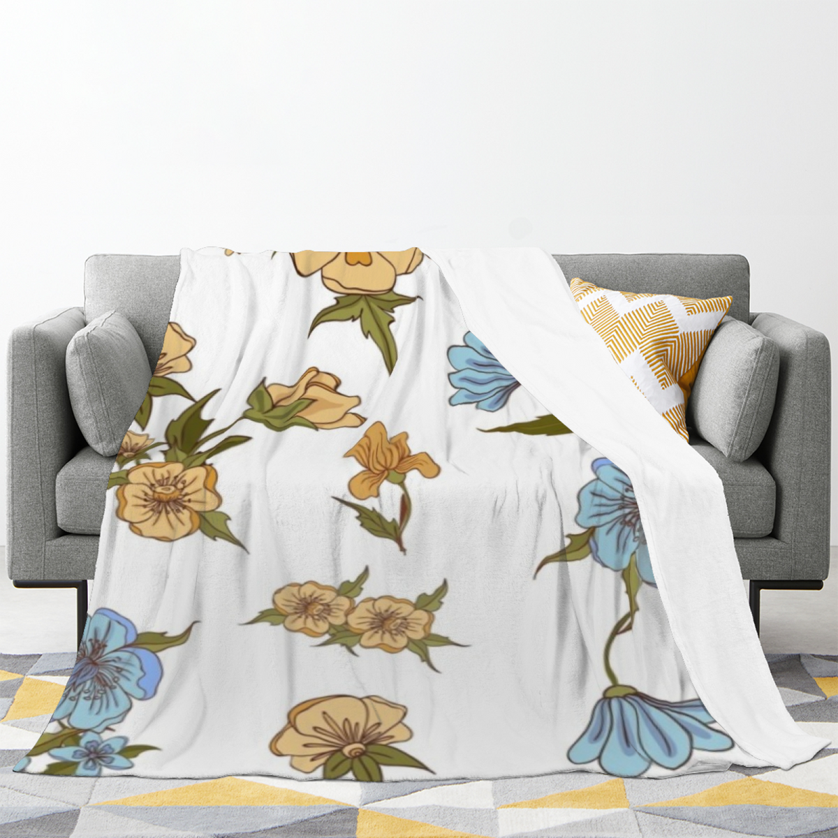 Gilded Solstice Inspired Cozy Flannel Bed Blanket ¨C Creamy Ivory Palette
