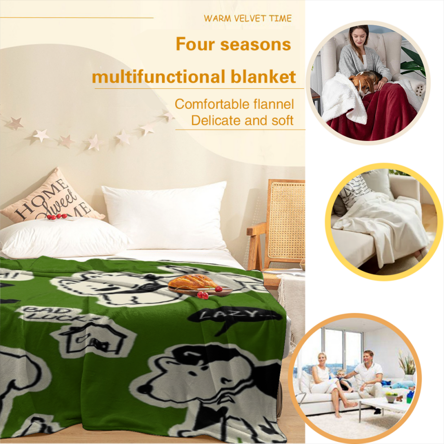 Abstract Artistic Throw Blanket ¨C Modern Graphic Decorative Cozy Blanket