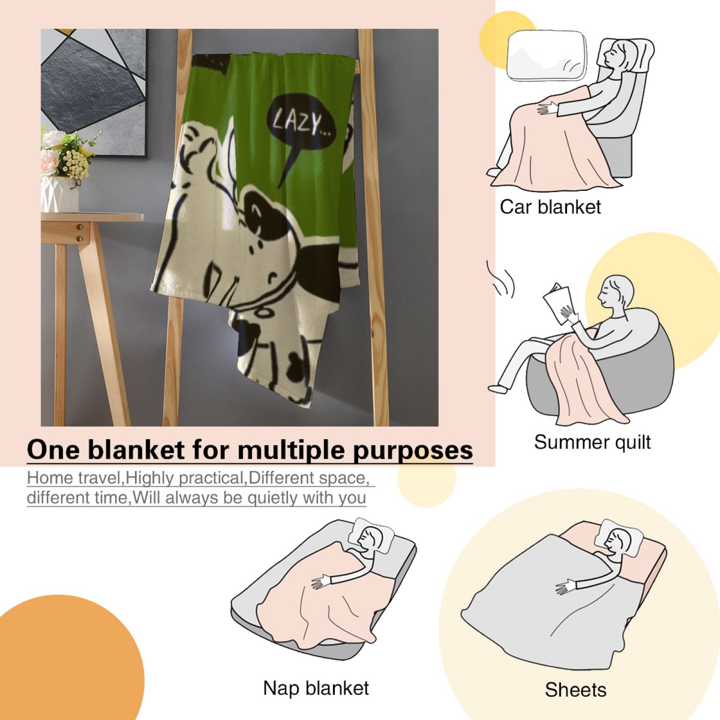 Abstract Artistic Throw Blanket ¨C Modern Graphic Decorative Cozy Blanket