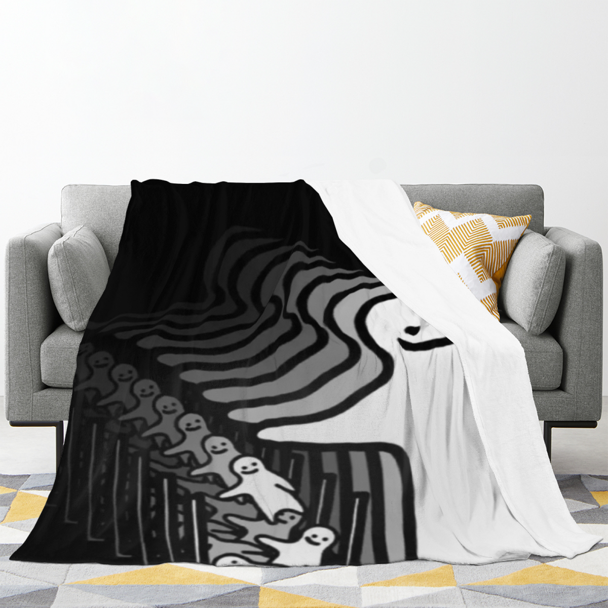 Eclectic Design Opaline Mosaic Warm Coral Flannel Sofa Throw