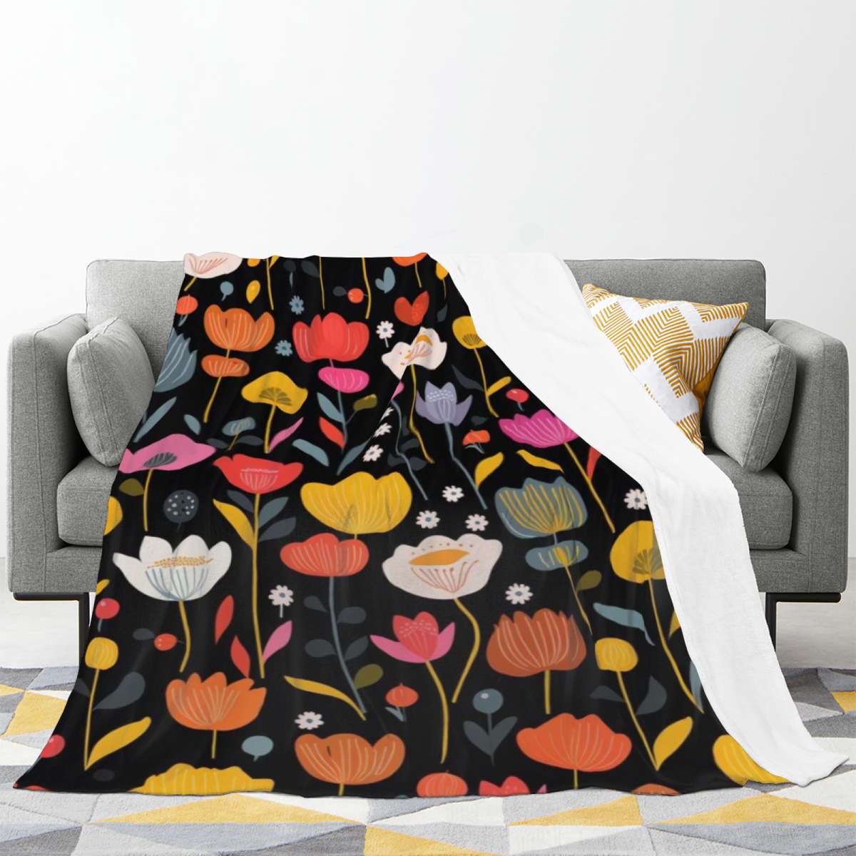 Soft Minimalist Plush Flannel Throw ¨C Starlit Grove Collection
