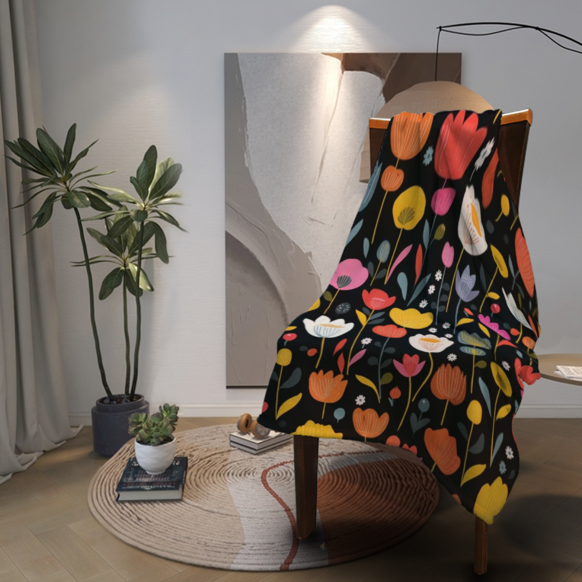 Soft Minimalist Plush Flannel Throw ¨C Starlit Grove Collection