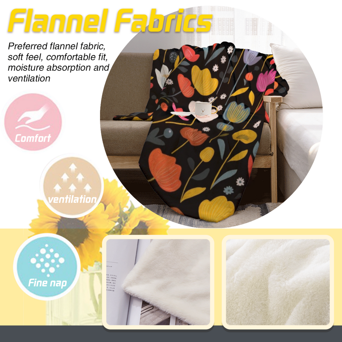 Soft Minimalist Plush Flannel Throw ¨C Starlit Grove Collection