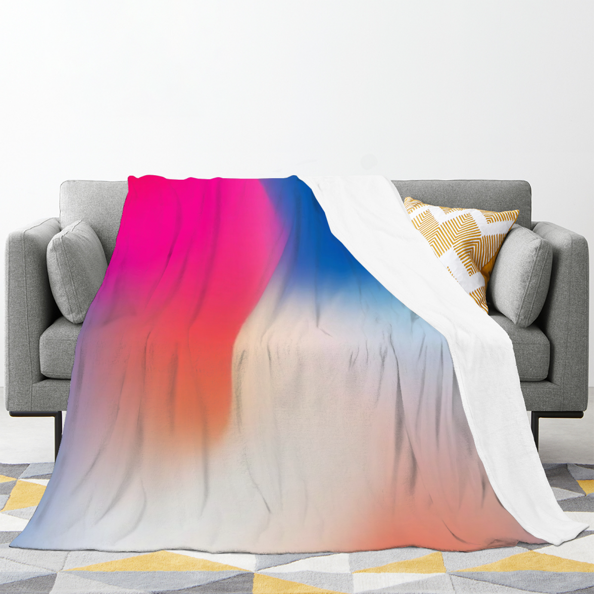Pastel Multicolor Whimsical Decor All-Season Flannel Blanket ¨C Mossy Sanctuary Edition