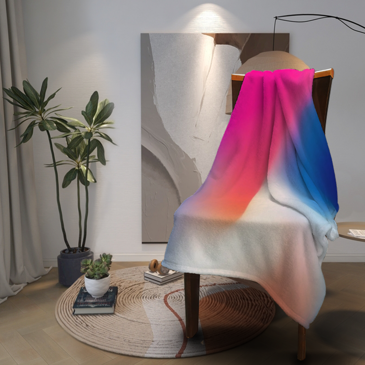 Pastel Multicolor Whimsical Decor All-Season Flannel Blanket ¨C Mossy Sanctuary Edition