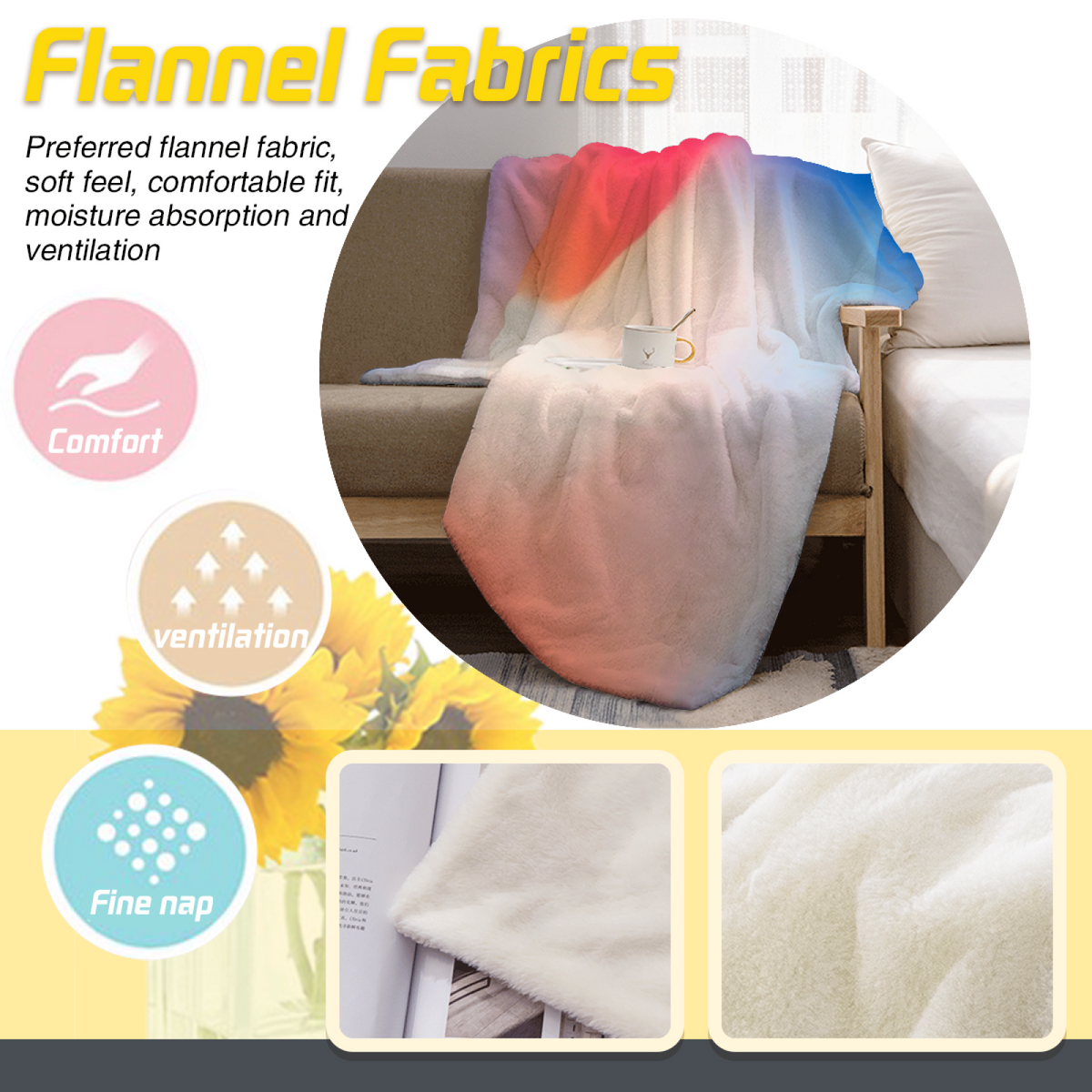 Pastel Multicolor Whimsical Decor All-Season Flannel Blanket ¨C Mossy Sanctuary Edition