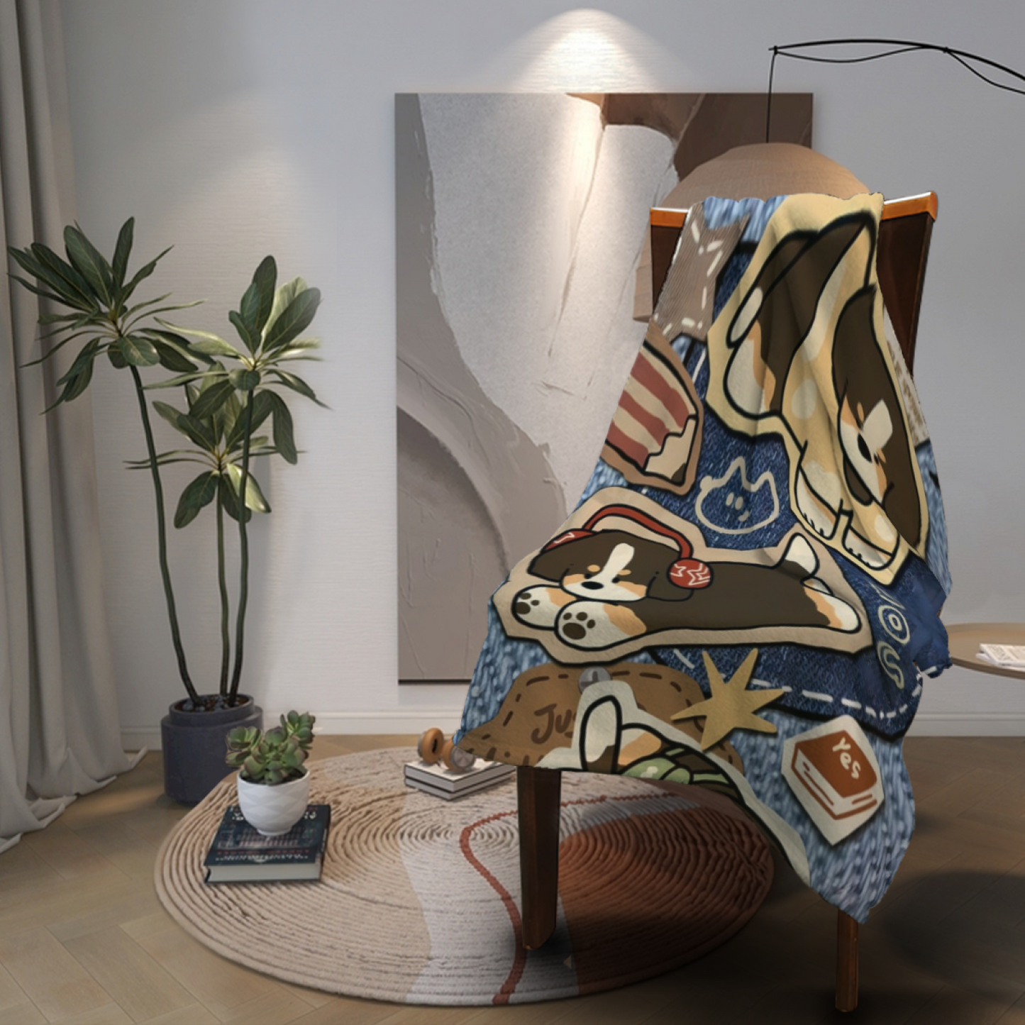 Abstract Contemporary Throw Blanket ¨C Modern Printed Cozy Home Blanket