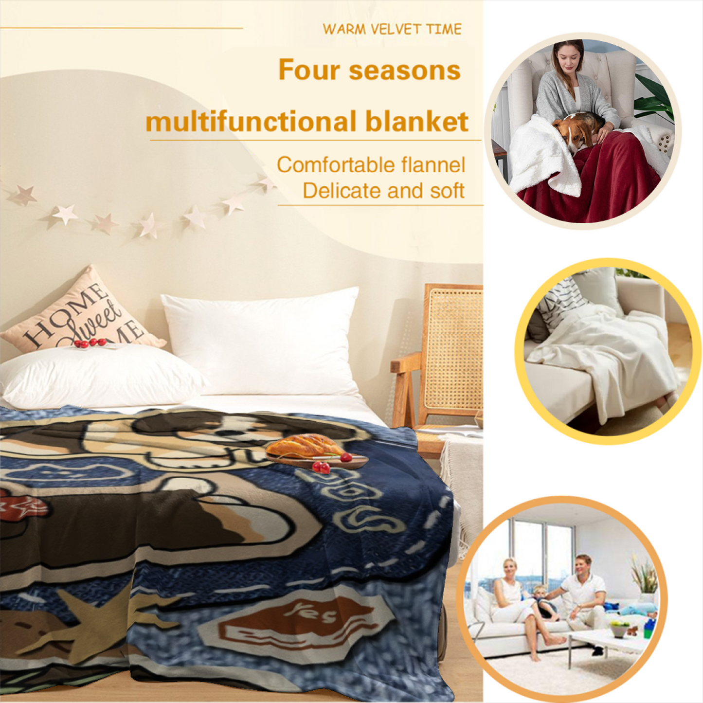 Abstract Contemporary Throw Blanket ¨C Modern Printed Cozy Home Blanket