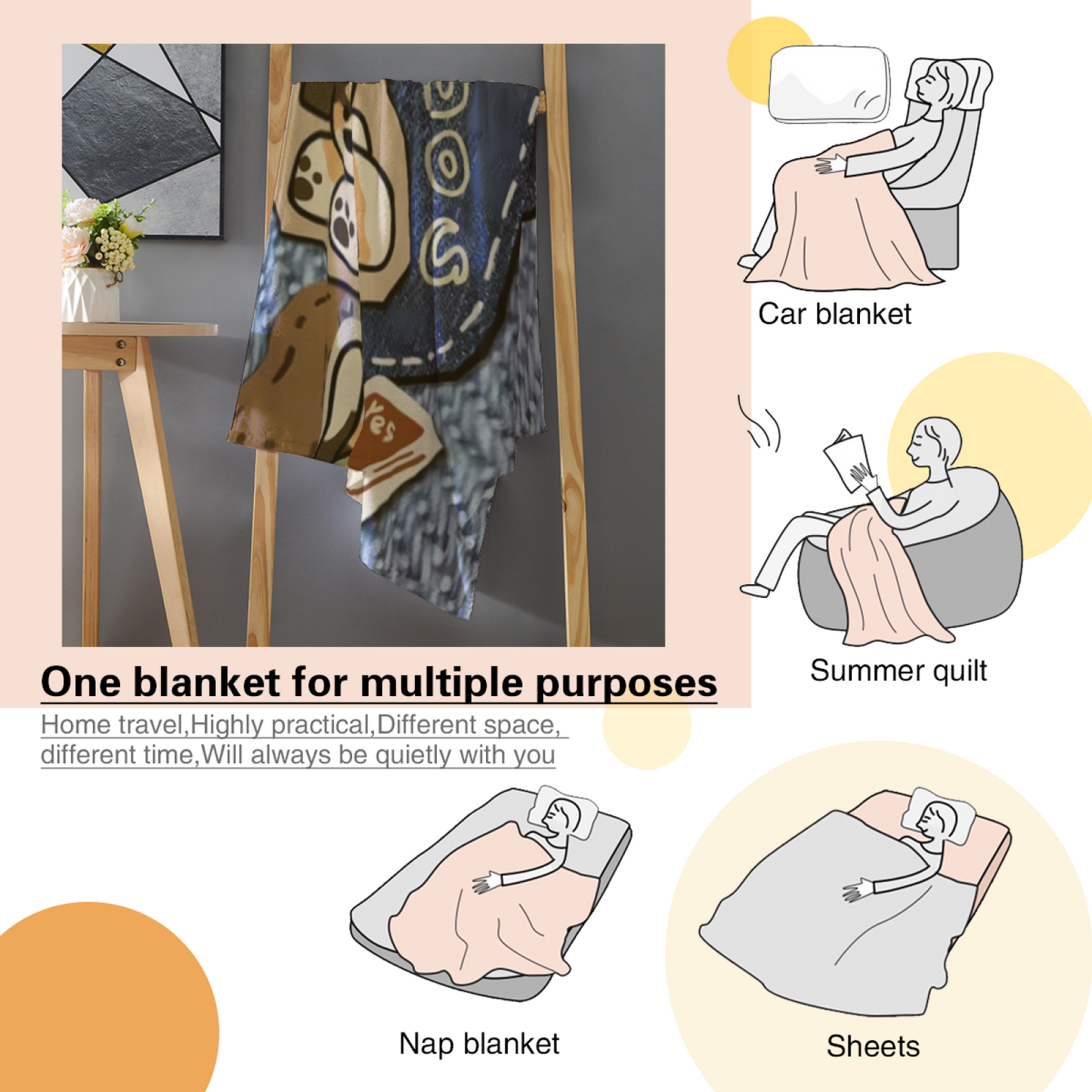 Abstract Contemporary Throw Blanket ¨C Modern Printed Cozy Home Blanket