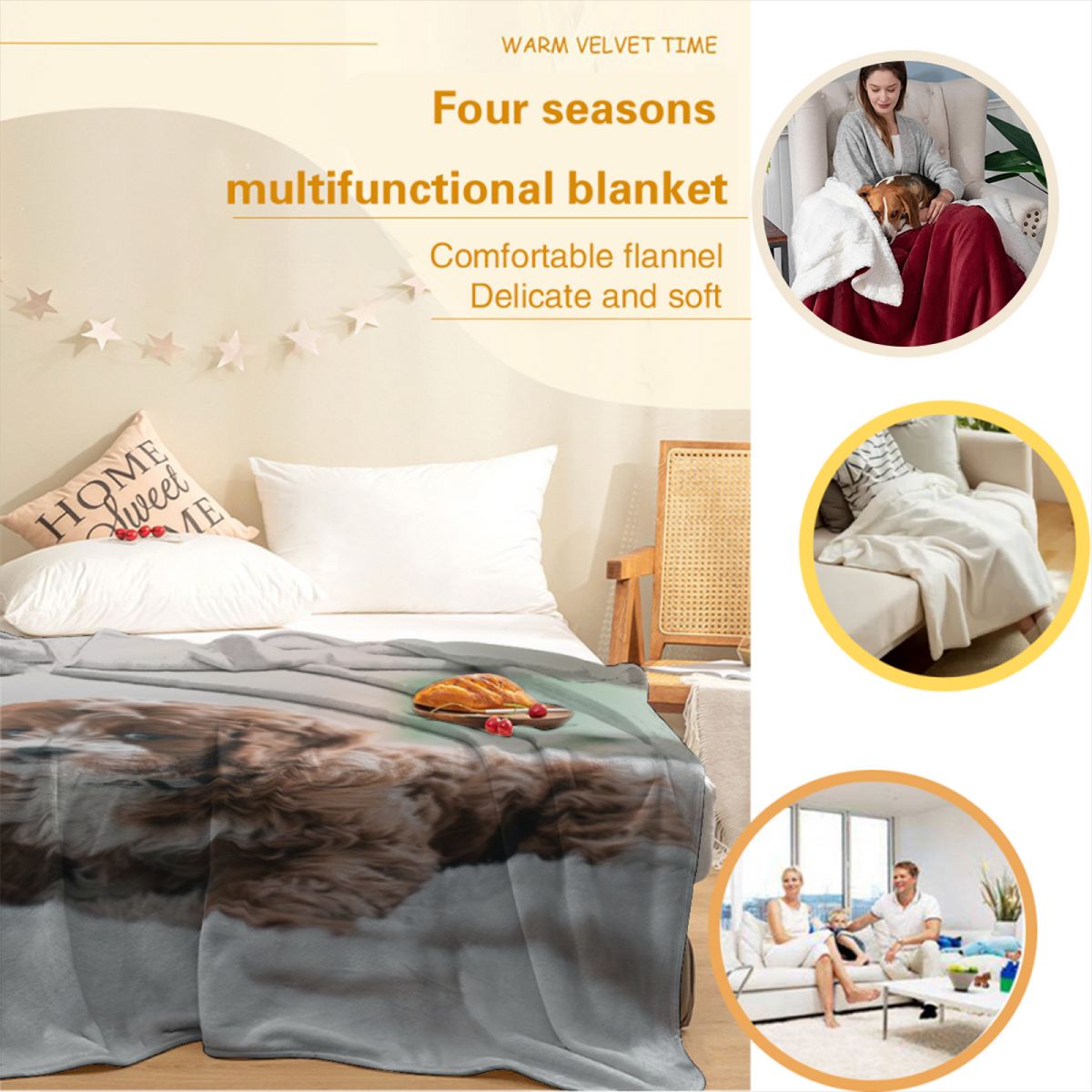 Cinnamon Galaxy Soft Neutral Art Decorative Flannel Blanket