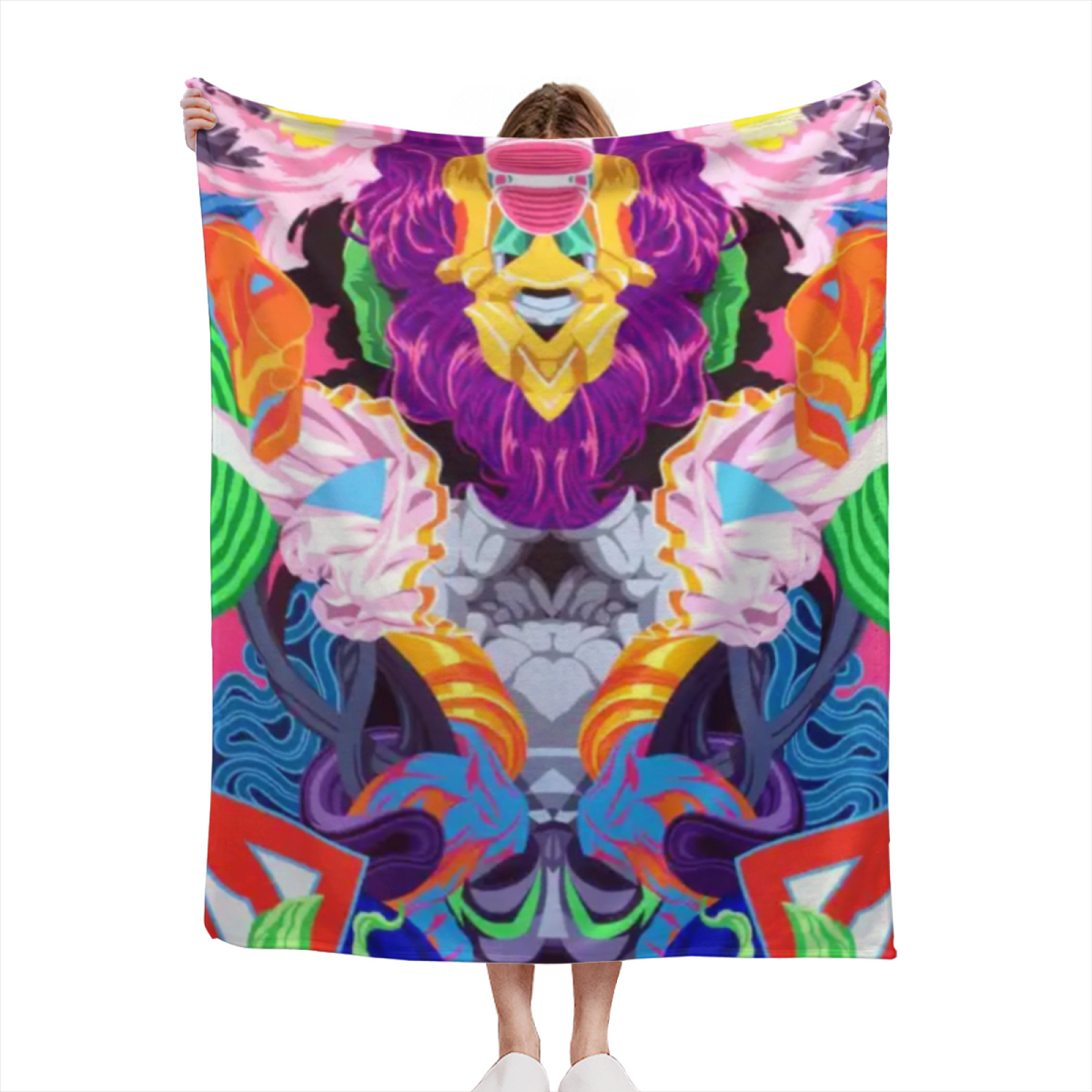 Pastel Multicolor Whimsical Decor Plush Flannel Throw ¨C Electric Cove Edition