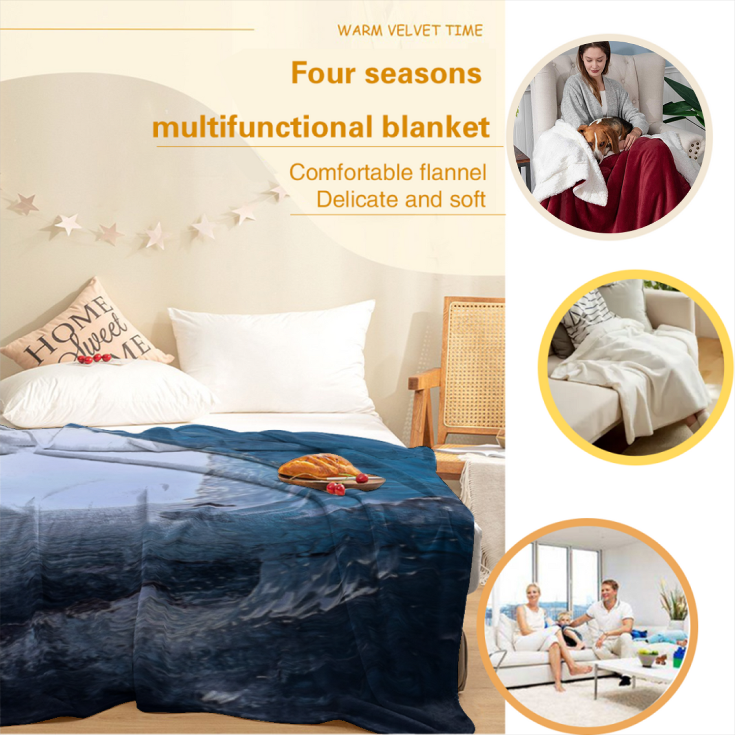 Colorful Decorative Art Throw Blanket ¨C Stylish Graphic Printed Cozy Blanket