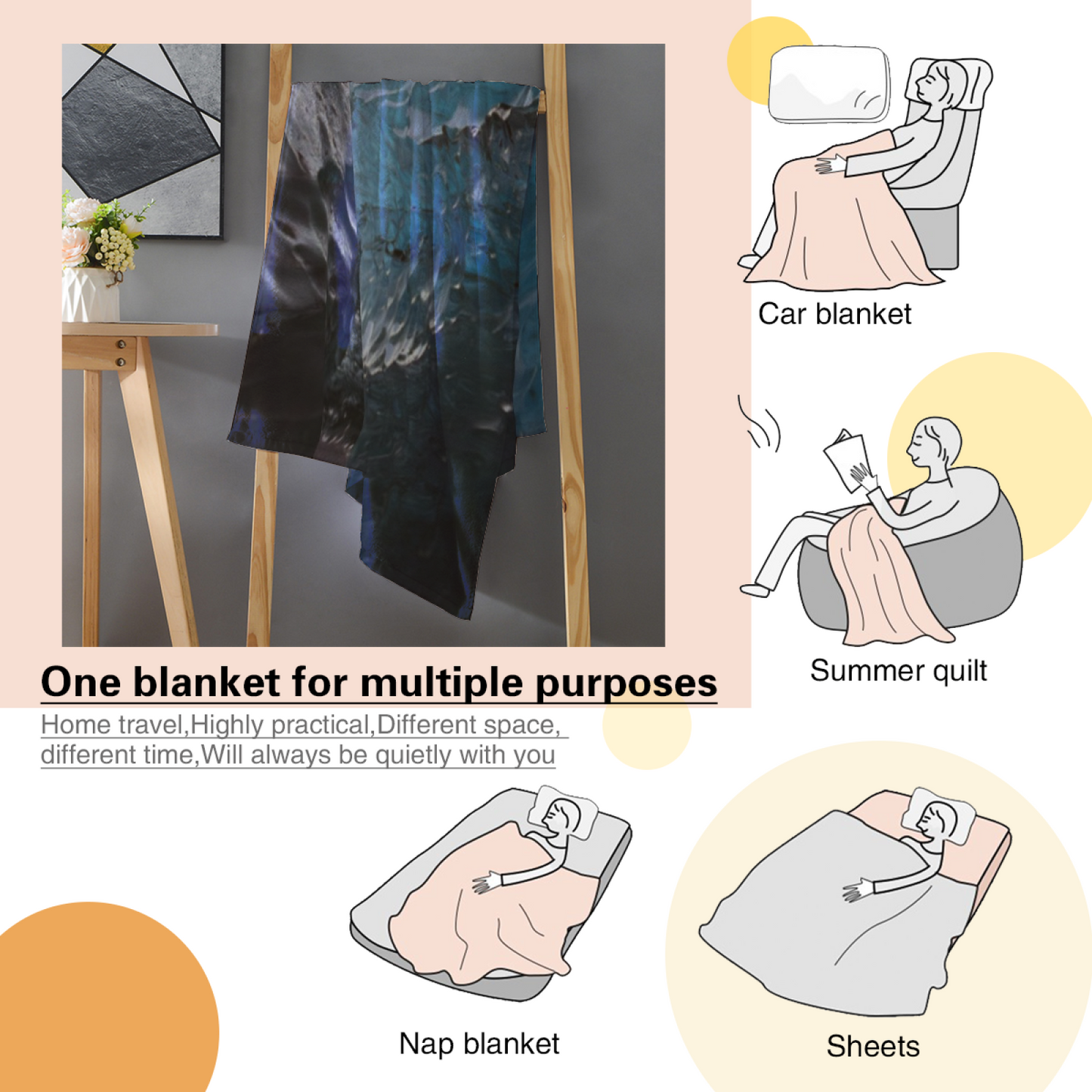 Colorful Decorative Art Throw Blanket ¨C Stylish Graphic Printed Cozy Blanket