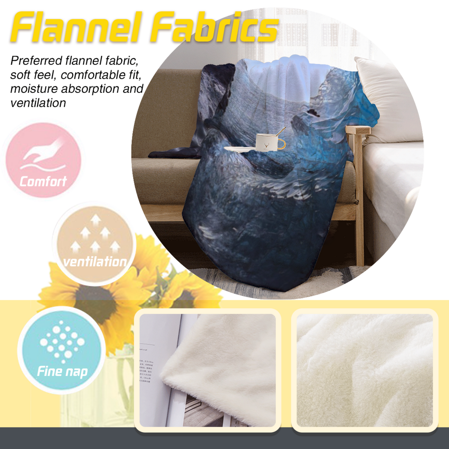 Colorful Decorative Art Throw Blanket ¨C Stylish Graphic Printed Cozy Blanket
