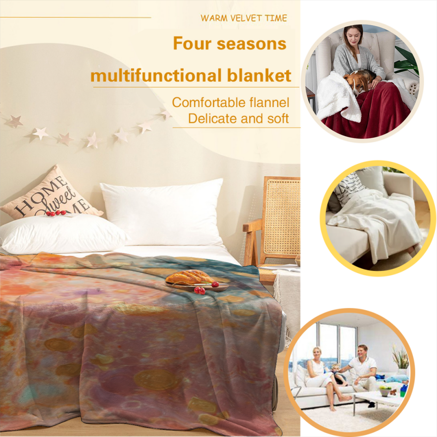 Colorful Decorative Art Throw Blanket ¨C Modern Contemporary Cozy Blanket