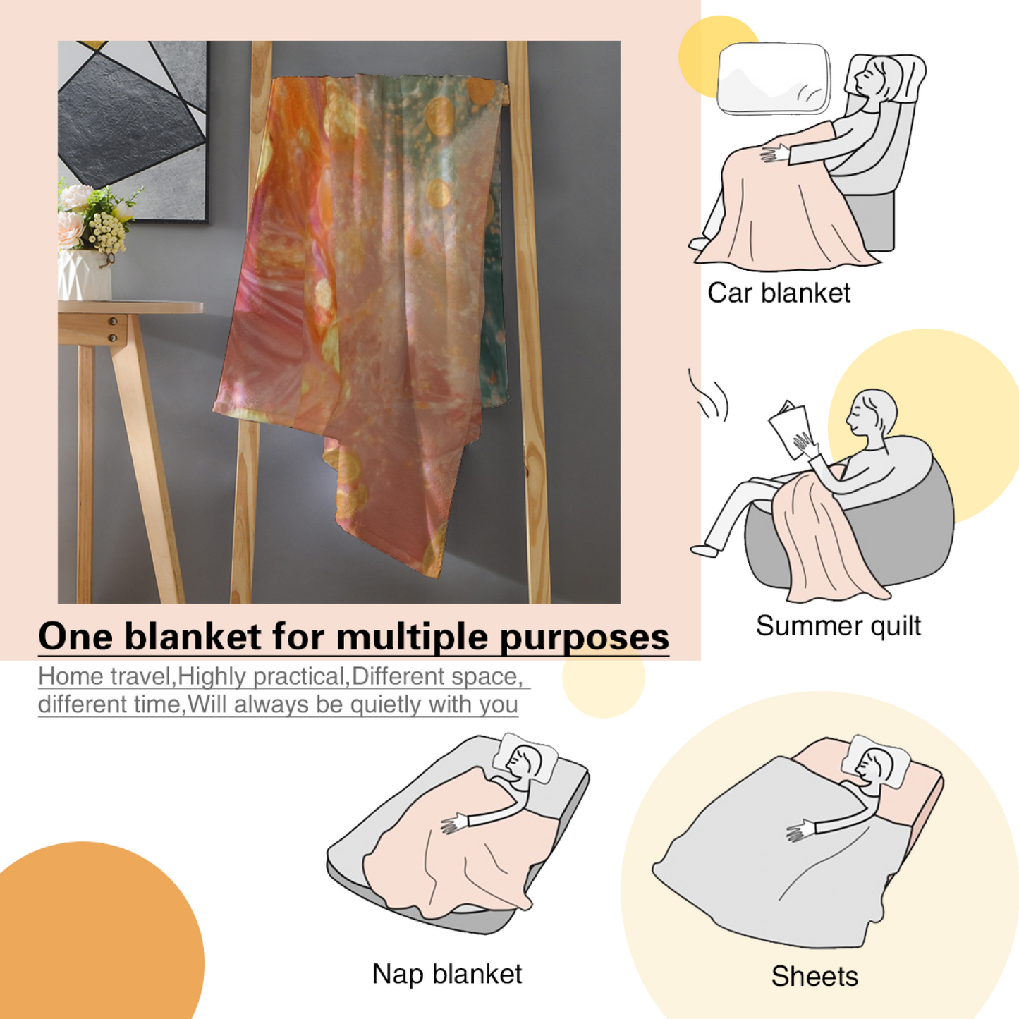 Colorful Decorative Art Throw Blanket ¨C Modern Contemporary Cozy Blanket