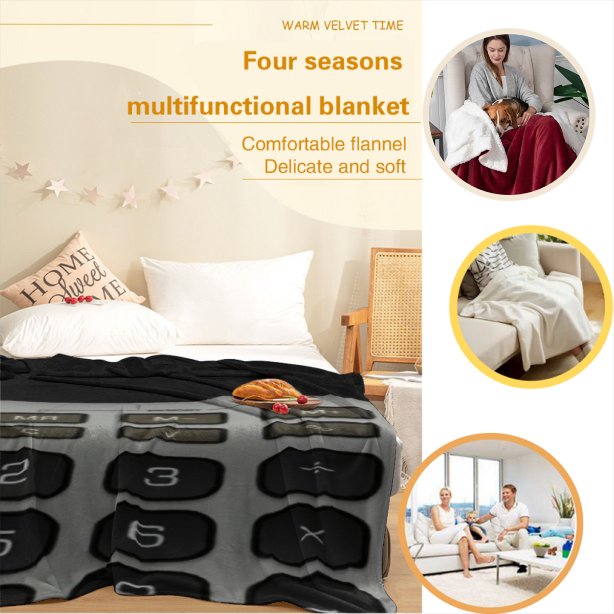 Soft Minimalist Plush Flannel Throw ¨C Serene Sanctuary Collection