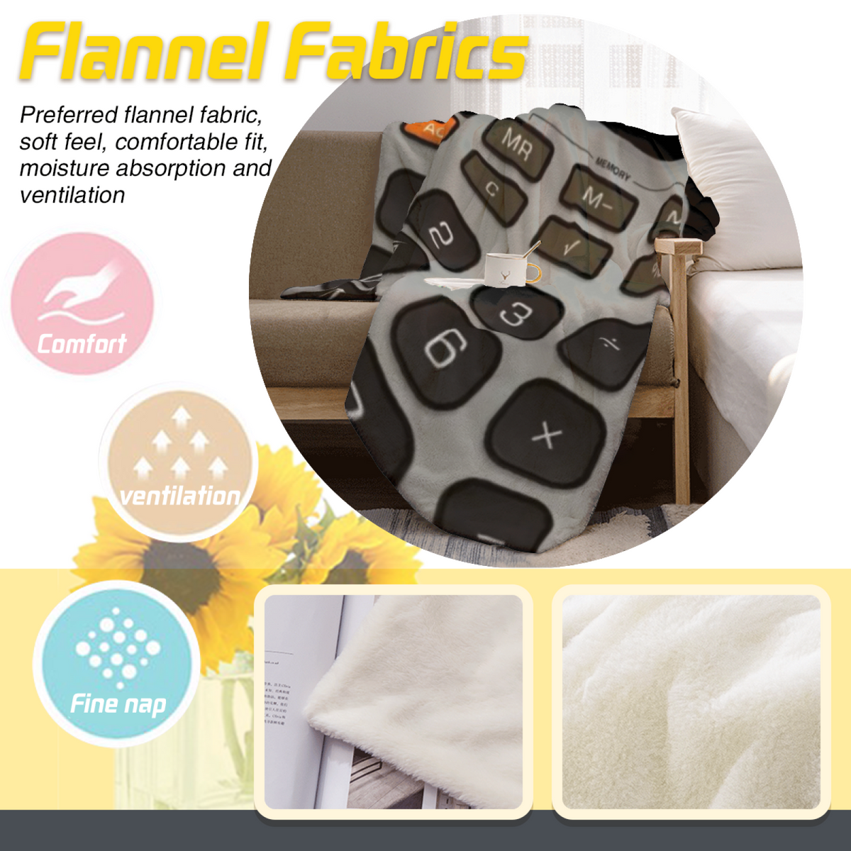 Soft Minimalist Plush Flannel Throw ¨C Serene Sanctuary Collection