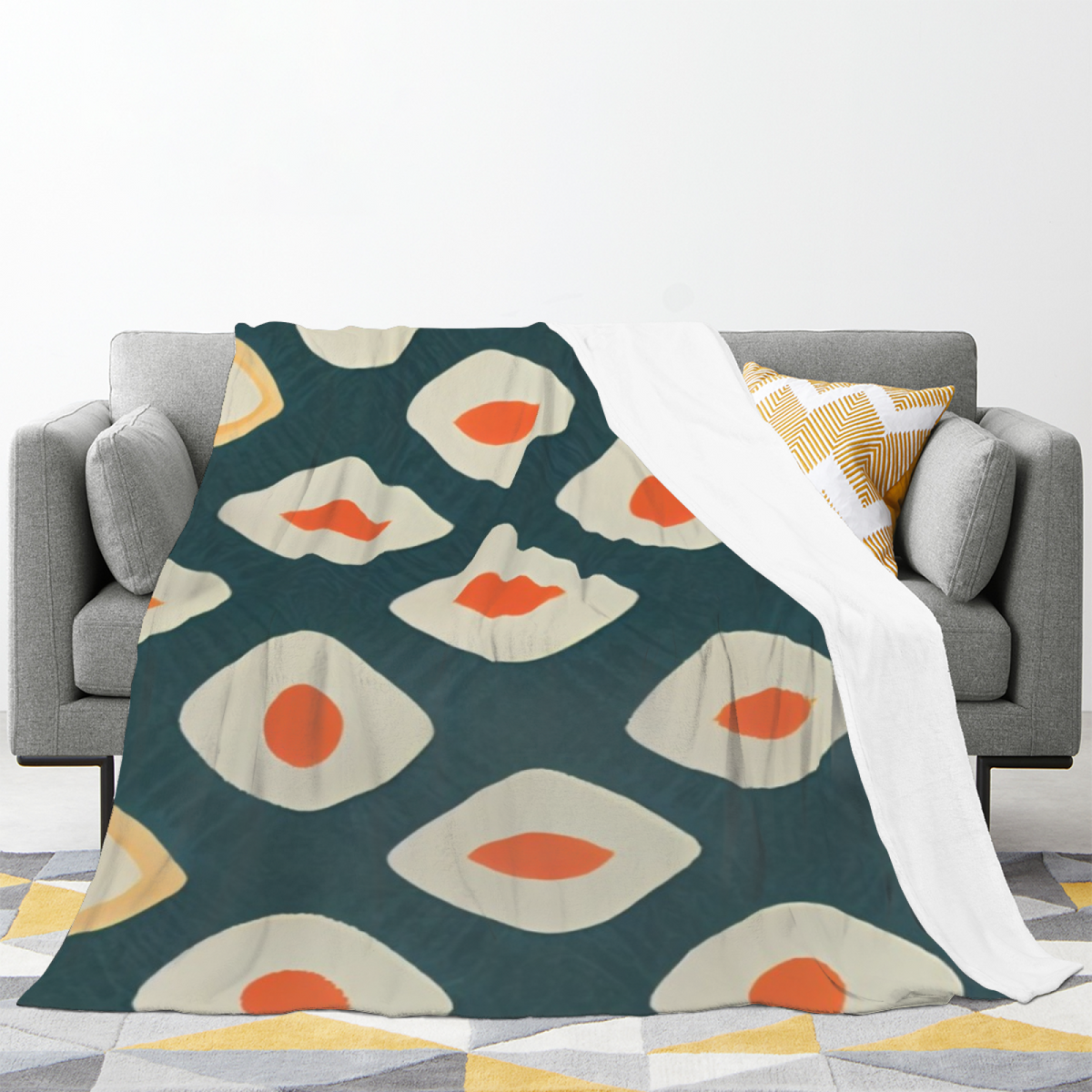 Frosted Atlas Pastel Multicolor Modern Art Flannel Throw Blanket
