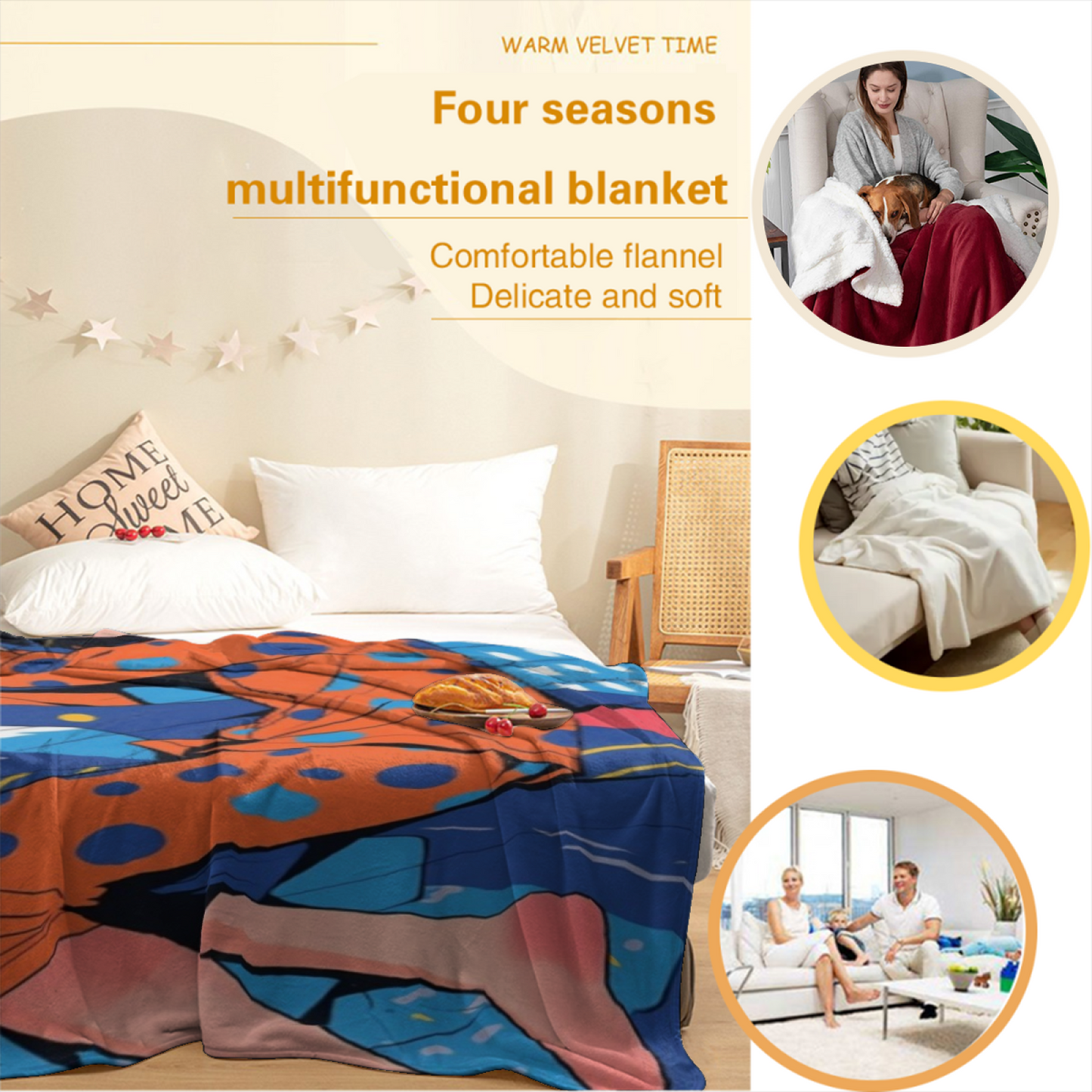Abstract Contemporary Throw Blanket ¨C Stylish Printed Cozy Home Blanket