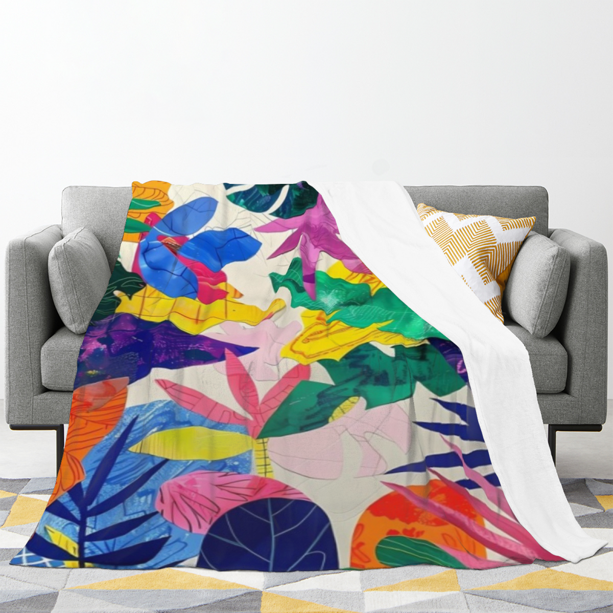 Solstice Meadow Decorative Pattern All-Season Flannel Blanket