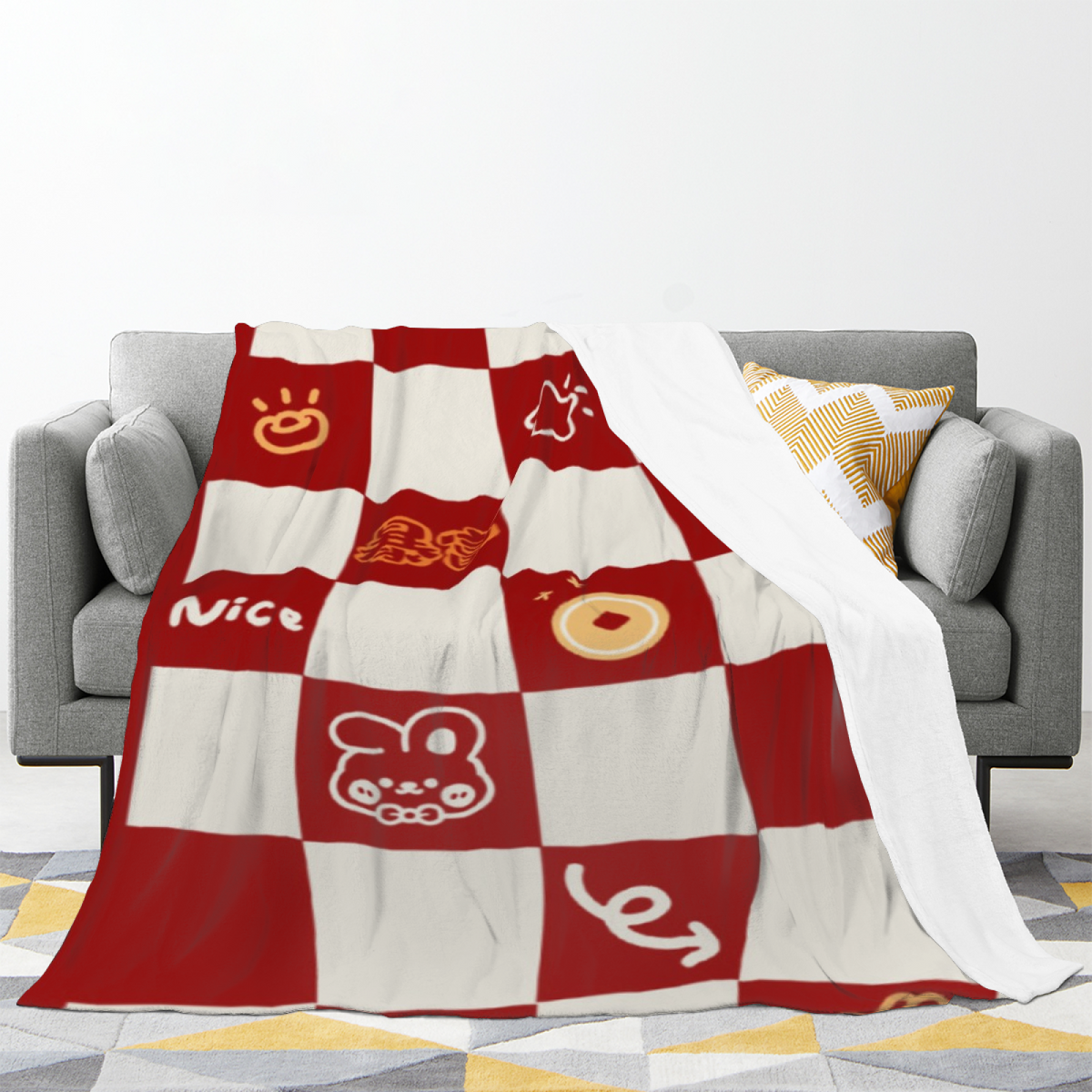 Blush Pink Willow Cascade All-Season Flannel Blanket