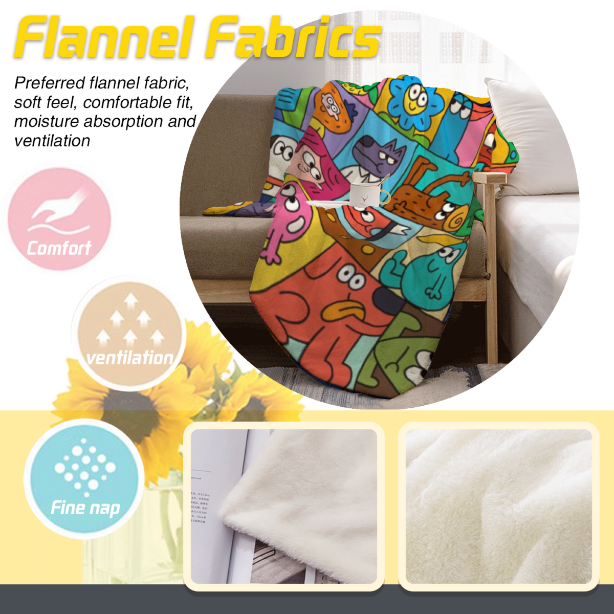 Cinnamon Grove Home Accent Lightweight Flannel Throw ¨C Soft Neutral