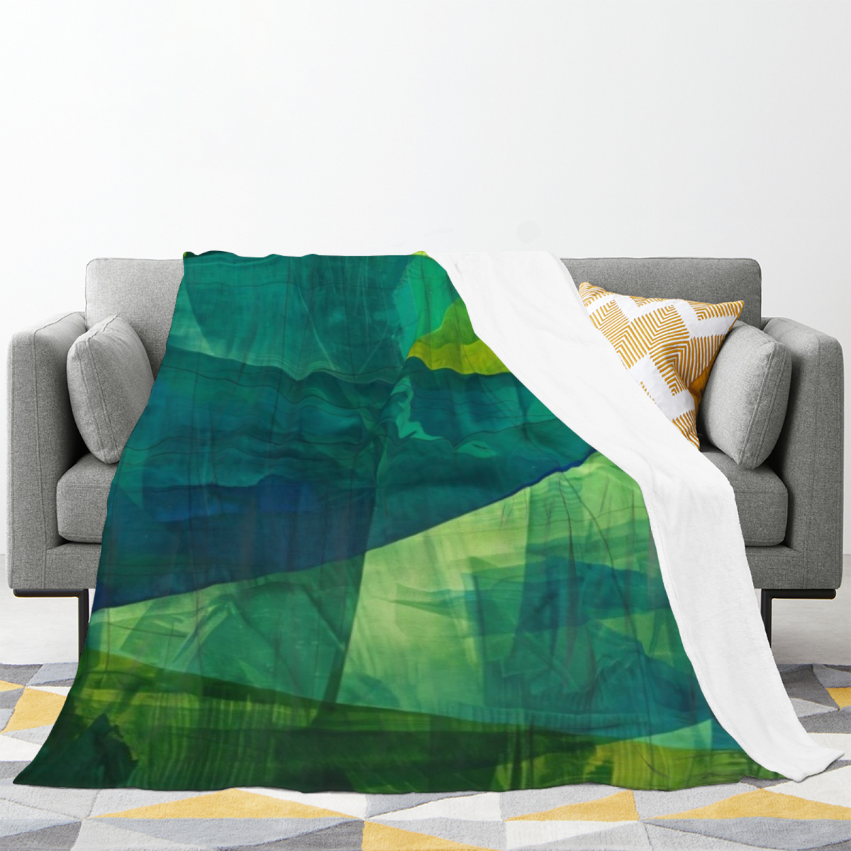 Forest Green Coral Reverie Soft Flannel Blanket
