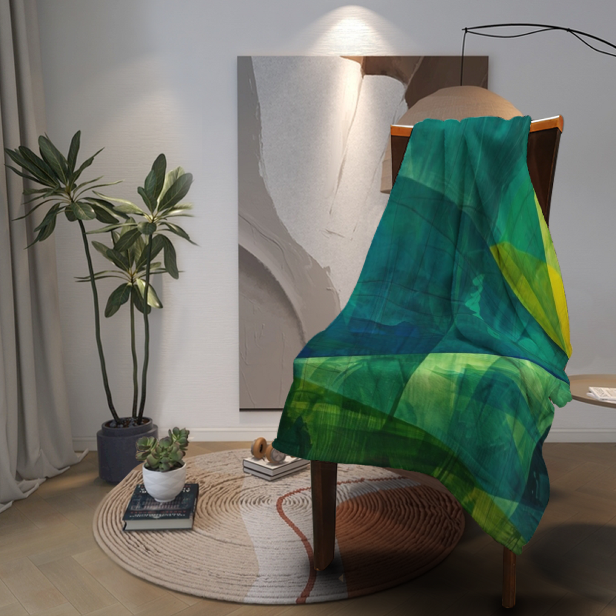 Forest Green Coral Reverie Soft Flannel Blanket