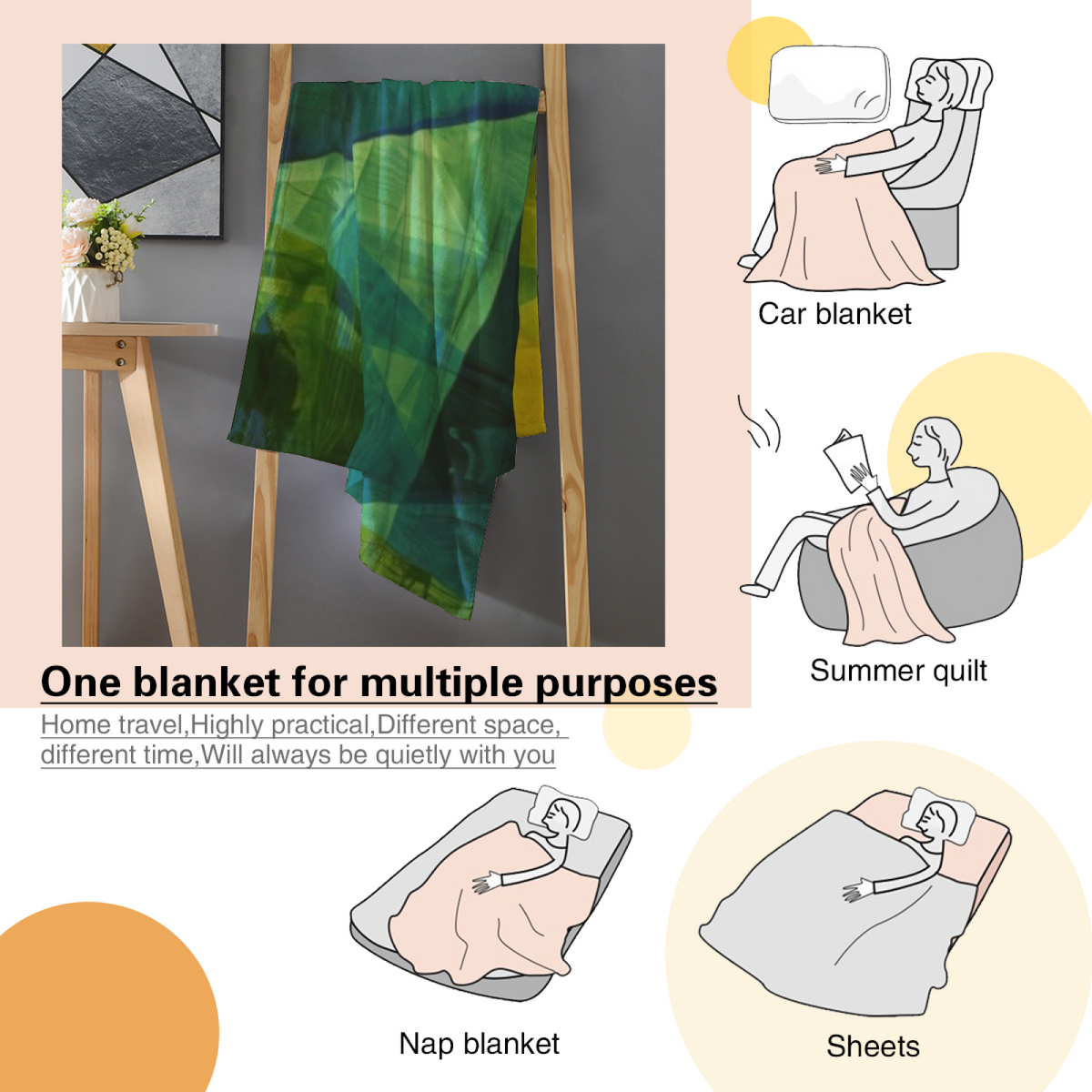 Forest Green Coral Reverie Soft Flannel Blanket