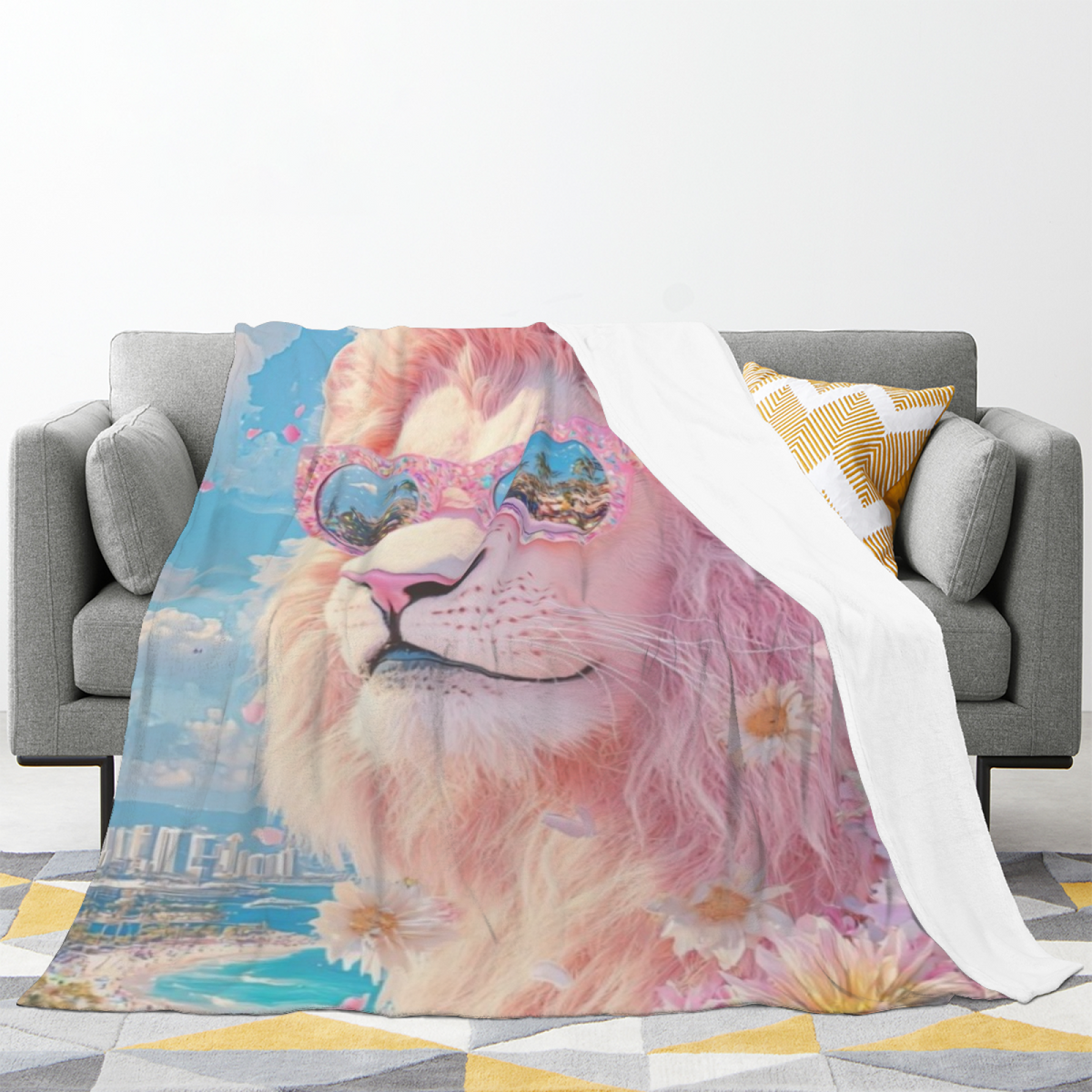 Pastel Multicolor Whimsical Decor All-Season Flannel Blanket ¨C Frosted Fable Edition
