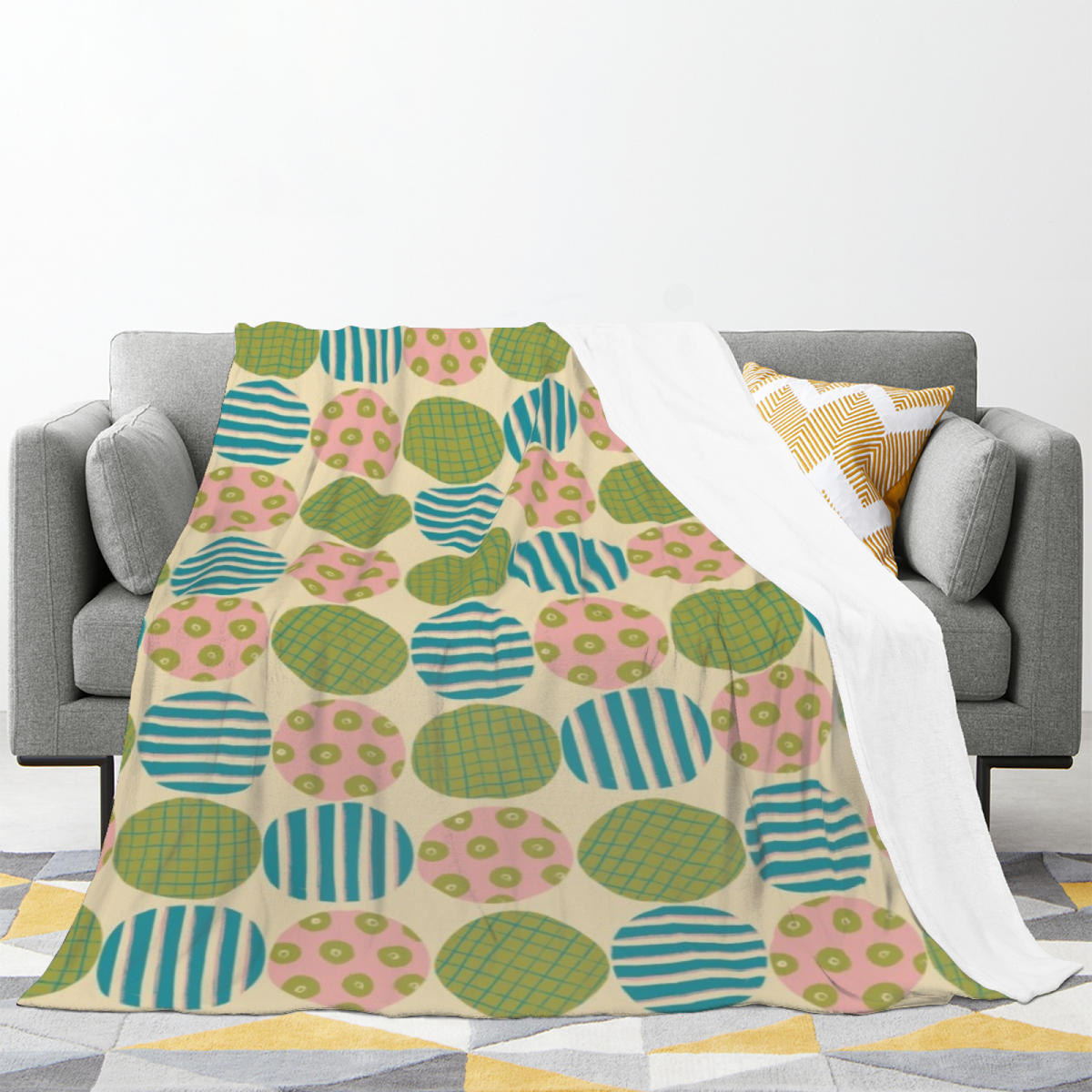 Marigold Wander Inspired Flannel Sofa Throw ¨C Earthy Neutral Palette