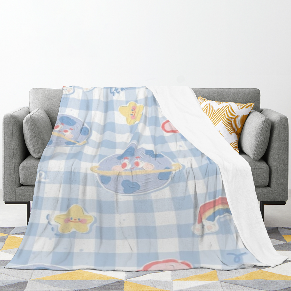 Tulip Meadow Abstract Decorative Flannel Blanket