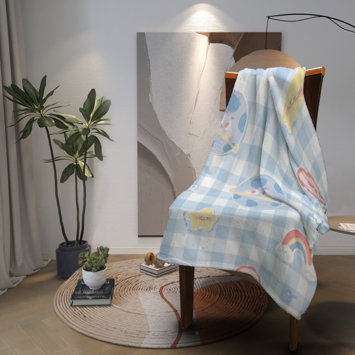 Tulip Meadow Abstract Decorative Flannel Blanket