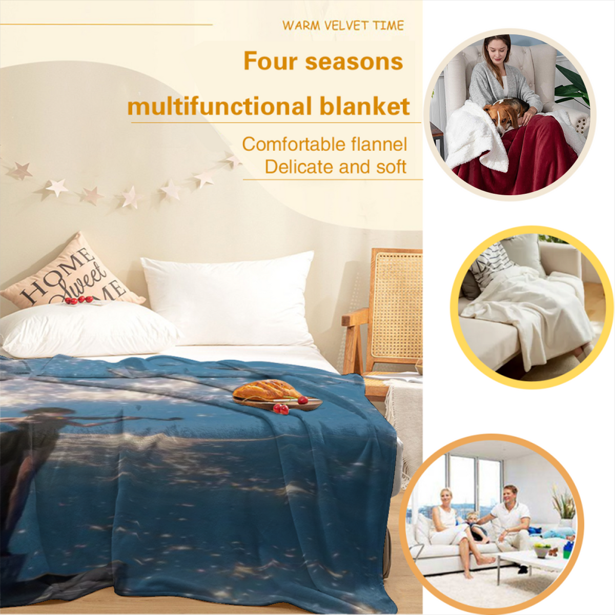 Rustic Spectrum Pastel Multicolor Modern Art Decorative Flannel Blanket