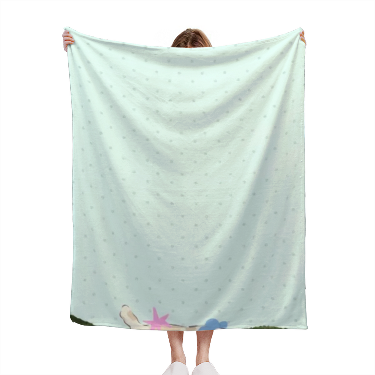 Soft Minimalist Plush Flannel Throw ¨C Moonbeam Picnic Collection