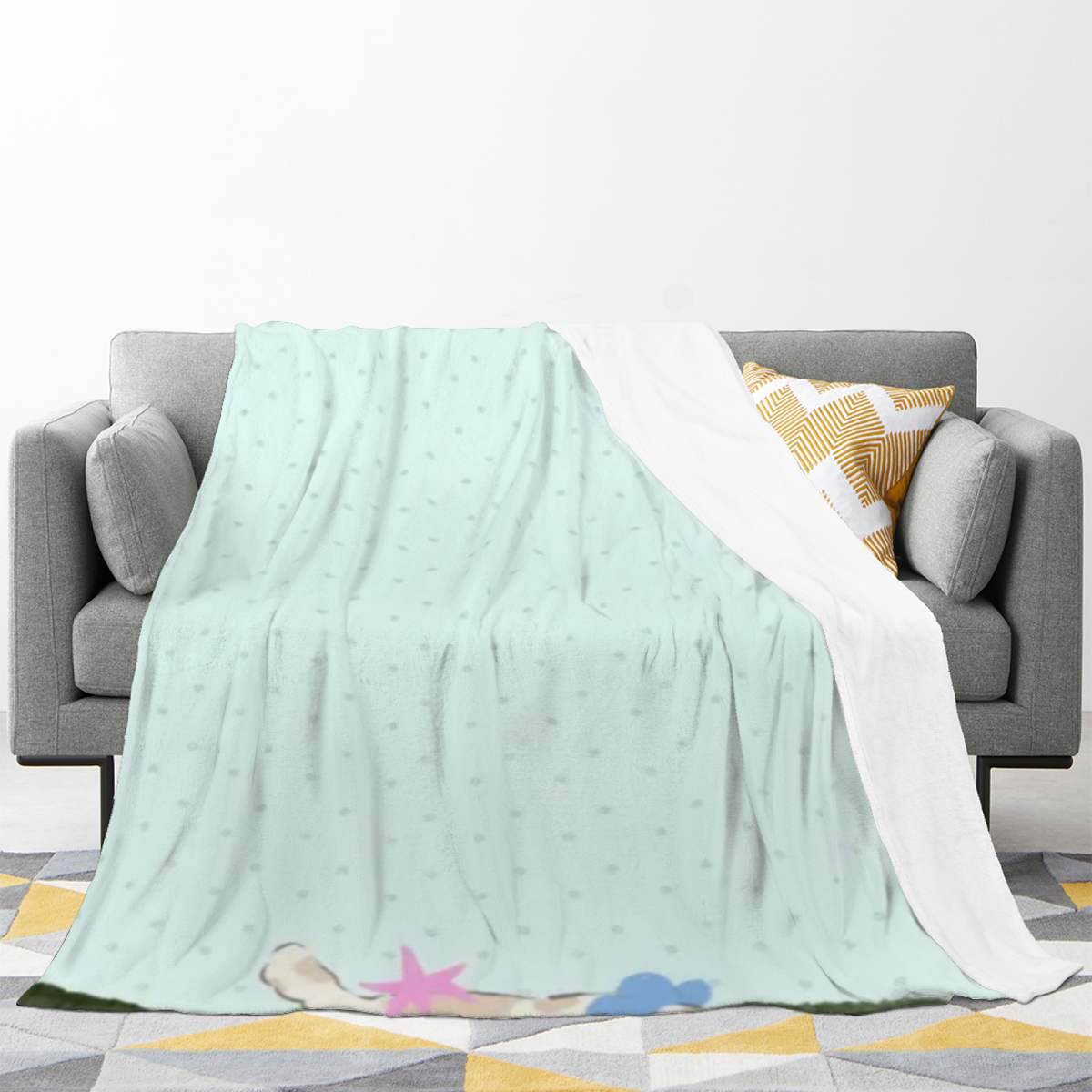 Soft Minimalist Plush Flannel Throw ¨C Moonbeam Picnic Collection