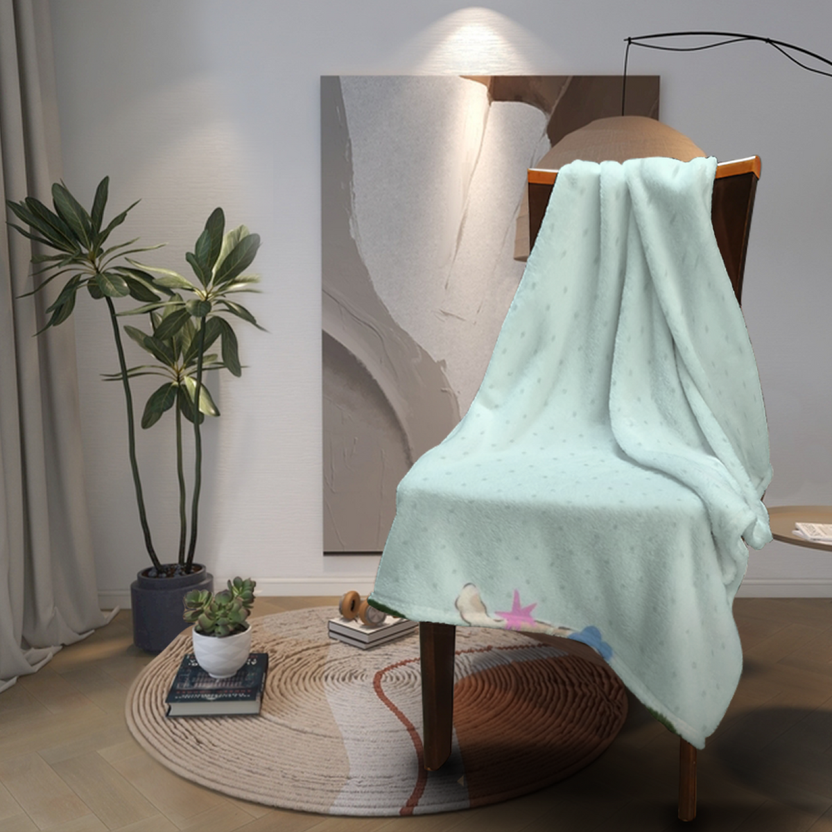 Soft Minimalist Plush Flannel Throw ¨C Moonbeam Picnic Collection
