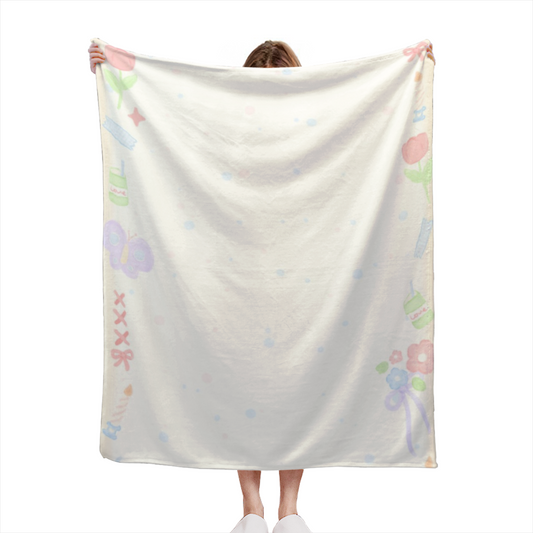 Hazy Nectar Creamy Ivory Art Decorative Flannel Blanket